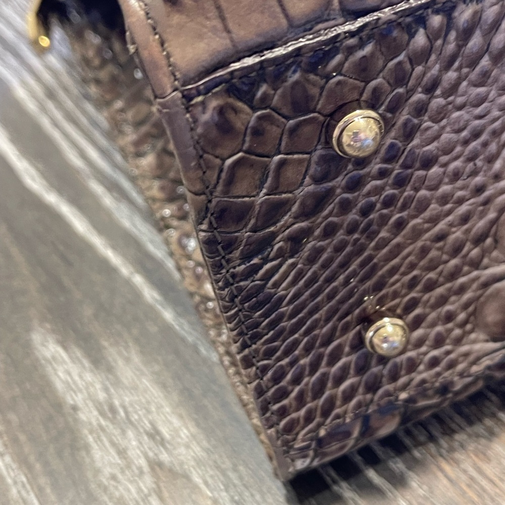Brahmin Brown Embossed Leather Handbag - Picture 5 of 15